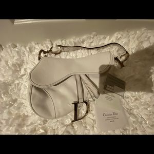 Authentic White Christian Dior shoulder bag